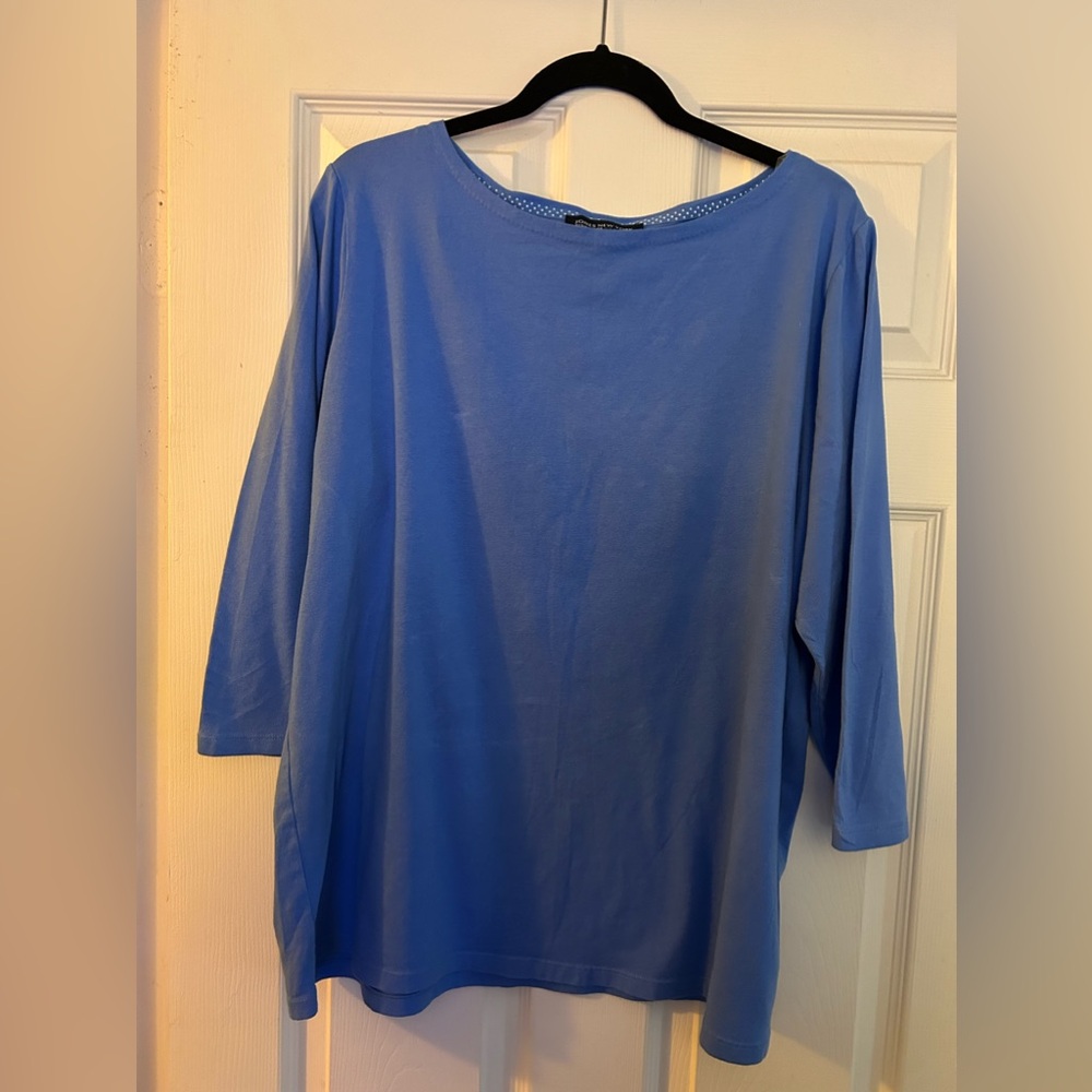 Jones New York - 3XL - Blue Capri Sleeves Shirt/Top